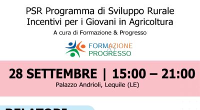 PSR Programma di sviluppo rurale incentivi per i giovani in agricoltura 28.09.2023 ore 15,00