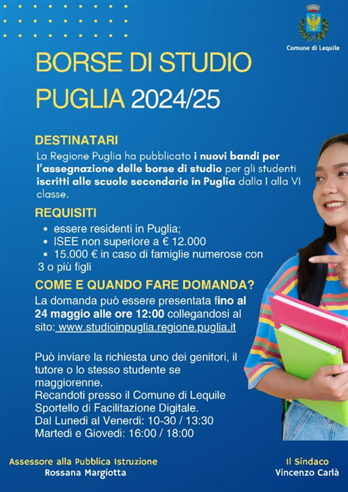 Borse di studio - Regione Puglia 2024/2025