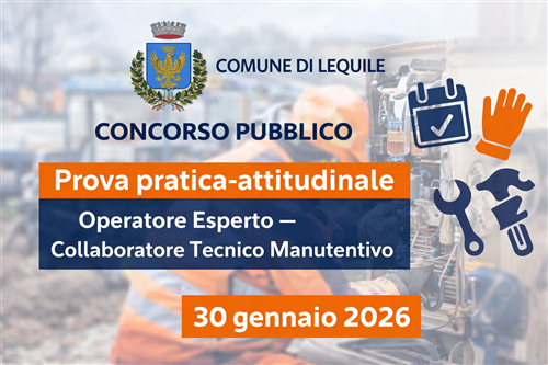 Concorso pubblico - Calendario prova pratica-attitudinale