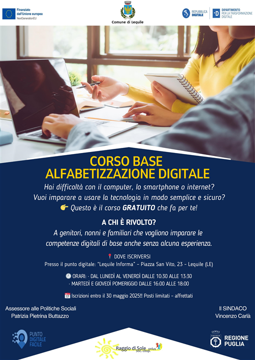 Corso base alfabetizzazione digitale